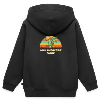 Soleil Nez blanchi Été Bain de soleil Tropical - Sweat Premium à capuche zippé enfant bio - noir - Dos - AI Model Kid Male (0cm)