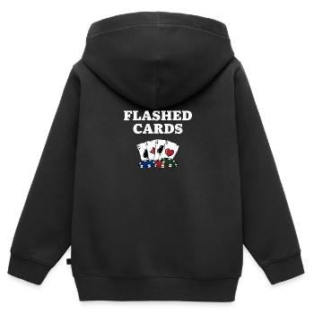 Flashed Cards Card Games Casino Card Player - Kinder Premium Organic Zip Hoodie - Schwarz - Hinten - AI Model Kid Male (0cm)