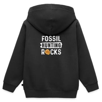 Fossilienjagd Felsen - Kinder Premium Organic Zip Hoodie - Schwarz - Hinten - AI Model Kid Male (0cm)