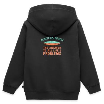Coopers Beach répond à tous les problèmes de la vie - Sweat Premium à capuche zippé enfant bio - noir - Dos - AI Model Kid Male (0cm)