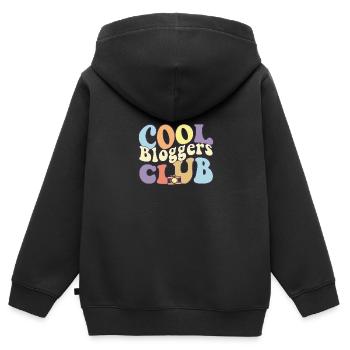 Cool Bloggers Club Influenceur Writer Vlogger - Sweat Premium à capuche zippé enfant bio - noir - Dos - AI Model Kid Male (0cm)
