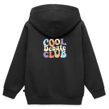 Cool Debate Club Speech Squad Équipe de débat Étudiant - Sweat Premium à capuche zippé enfant bio - noir - Dos - AI Model Kid Male (0cm)