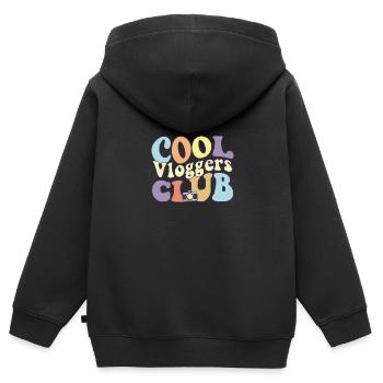 Cool Vloggers Club Créateur de contenu de médias sociaux - Sweat Premium à capuche zippé enfant bio - noir - Dos - AI Model Kid Male (0cm)