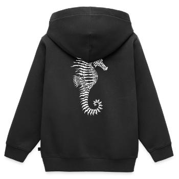 Invasion d'hippocampes extraterrestres - Sweat Premium à capuche zippé enfant bio - noir - Dos - AI Model Kid Male (0cm)