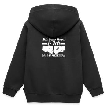 Bester Freund - Kinder Premium Organic Zip Hoodie - Schwarz - Hinten - AI Model Kid Male (0cm)