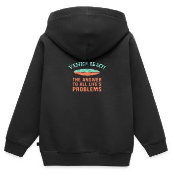 Venice Beach répond à tous les problèmes de la vie - Sweat Premium à capuche zippé enfant bio - noir - Dos - AI Model Kid Male (0cm)