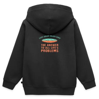 Cape Arago Beach Loop Réponse à toutes les vies - Sweat Premium à capuche zippé enfant bio - noir - Dos - AI Model Kid Male (0cm)