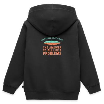 Monterey State Beach Répond à toutes les vies - Sweat Premium à capuche zippé enfant bio - noir - Dos - AI Model Kid Male (0cm)