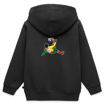 Cameroon National Soccer Team I Football Cameroon - Kinder Premium Organic Zip Hoodie - Schwarz - Hinten - AI Model Kid Male (0cm)