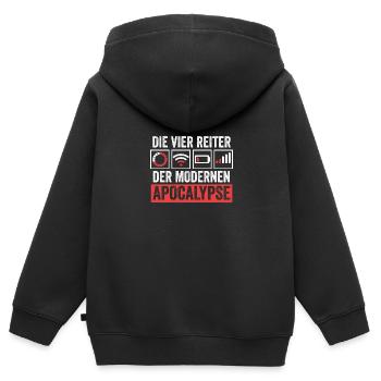 Die vier Reiter der modernen Apocalypse - Kinder Premium Organic Zip Hoodie - Schwarz - Hinten - AI Model Kid Male (0cm)