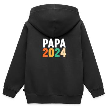 Werdender Papa 2037 - Kinder Premium Organic Zip Hoodie - Schwarz - Hinten - AI Model Kid Male (0cm)
