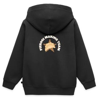 Pierogi Making Team Polish Pride Food Maker - Kinder Premium Organic Zip Hoodie - Schwarz - Hinten - AI Model Kid Male (0cm)