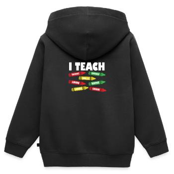 i J’enseigne la bravoure confiante l’égalité de l’enseignant l’avenir - Sweat Premium à capuche zippé enfant bio - noir - Dos - AI Model Kid Male (0cm)