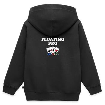 Floating Pro Poker Casino Poker Joueur de jeu - Sweat Premium à capuche zippé enfant bio - noir - Dos - AI Model Kid Male (0cm)