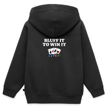 Bluff It to Win It Gambler Funny Gambling Humor - Kinder Premium Organic Zip Hoodie - Schwarz - Hinten - AI Model Kid Male (0cm)