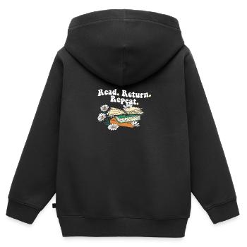 Librarian Read Return Repeat Library Worker Book - Kinder Premium Organic Zip Hoodie - Schwarz - Hinten - AI Model Kid Male (0cm)