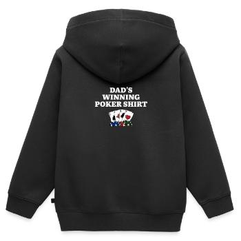 Dad's Winning Poker Shirt Casino Card Games - Kinder Premium Organic Zip Hoodie - Schwarz - Hinten - AI Model Kid Male (0cm)