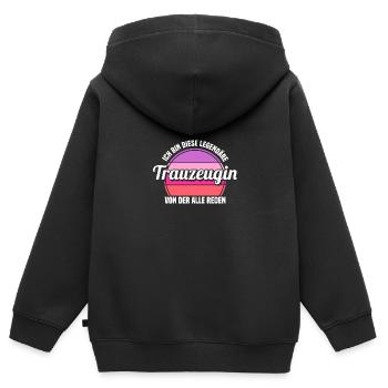 Hochzeit Junggesellenabschied Trauzeugin - Kinder Premium Organic Zip Hoodie - Schwarz - Hinten - AI Model Kid Male (0cm)