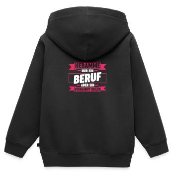 Geburtshelferin Hebamme - Kinder Premium Organic Zip Hoodie - Schwarz - Hinten - AI Model Kid Male (0cm)