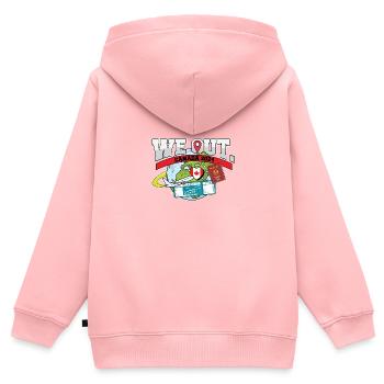 Nous voyageons au Canada en famille - Sweat Premium à capuche zippé enfant bio - rose - Dos - AI Model Kid Female (0cm)
