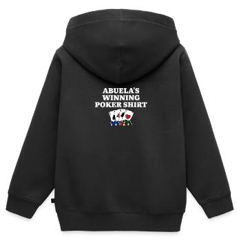 Abuela's Winning Poker Shirt Grandma Poker Player - Kinder Premium Organic Zip Hoodie - Schwarz - Hinten - AI Model Kid Male (0cm)