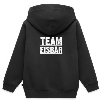 Eisbär Eisbären - Kinder Premium Organic Zip Hoodie - Schwarz - Hinten - AI Model Kid Male (0cm)