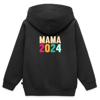 Werdende Mama 2024 - Kinder Premium Organic Zip Hoodie - Schwarz - Hinten - AI Model Kid Male (0cm)