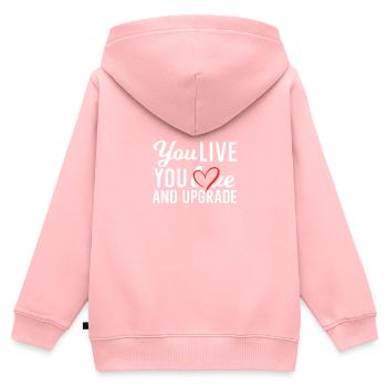 Sie leben, Sie lernen und Sie verbessern - Kinder Premium Organic Zip Hoodie - Rosa - Hinten - AI Model Kid Female (0cm)