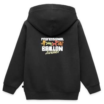 Professional Balloon Animal Twister Circus - Kids Premium Organic Zip-up Hoodie - black - Back - AI Model Kid Male (0cm)