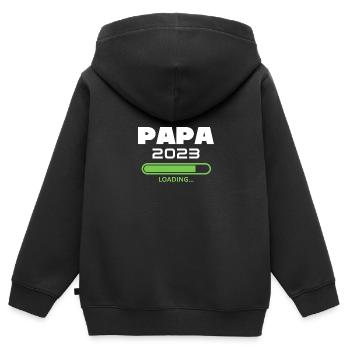Dad 2023 Loading Announces Pregnancy Future Dad - Kids Premium Organic Zip-up Hoodie - black - Back - AI Model Kid Male (0cm)