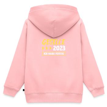 Bestandene Prüfung Geselle - Kinder Premium Organic Zip Hoodie - Rosa - Hinten - AI Model Kid Female (0cm)