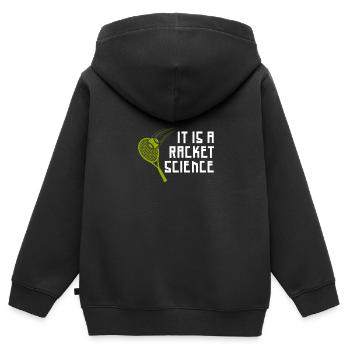 Das ist Racket Science - Kinder Premium Organic Zip Hoodie - Schwarz - Hinten - AI Model Kid Male (0cm)