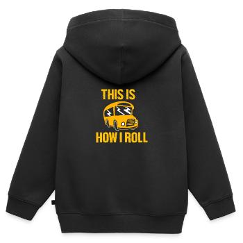 Schulbusfahrer Schulbus - Kinder Premium Organic Zip Hoodie - Schwarz - Hinten - AI Model Kid Male (0cm)