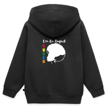 Sternzeichen Löwe - Kinder Premium Organic Zip Hoodie - Schwarz - Hinten - AI Model Kid Male (0cm)