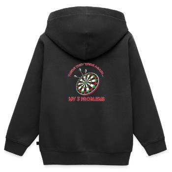 Dart Dartboard Dartpfeil - Kinder Premium Organic Zip Hoodie - Schwarz - Hinten - AI Model Kid Male (0cm)
