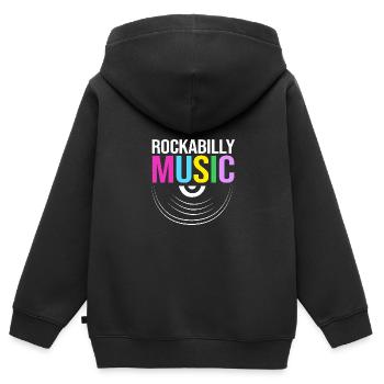 Chaussette Hop - Sweat Premium à capuche zippé enfant bio - noir - Dos - AI Model Kid Male (0cm)
