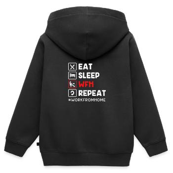 Remote home office - Kids Premium Organic Zip-up Hoodie - black - Back - AI Model Kid Male (0cm)