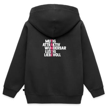 Patentante Tante - Kinder Premium Organic Zip Hoodie - Schwarz - Hinten - AI Model Kid Male (0cm)