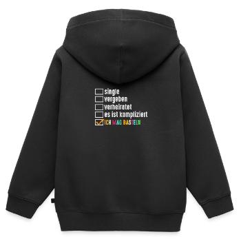 Beziehungsstatus Bastler Bastelunterricht Basteln - Kinder Premium Organic Zip Hoodie - Schwarz - Hinten - AI Model Kid Male (0cm)