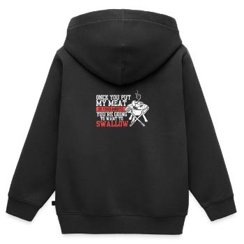 BBQ Barbecue Griller I Meat Lover I Grilling - Kids Premium Organic Zip-up Hoodie - black - Back - AI Model Kid Male (0cm)