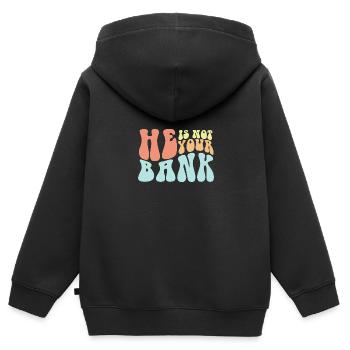 Il n’est pas votre banque drôle de rupture désordonnée citations - Sweat Premium à capuche zippé enfant bio - noir - Dos - AI Model Kid Male (0cm)