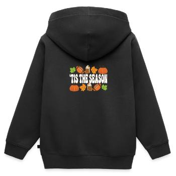 Tis The Season Happy Thanksgiving Football - Kinder Premium Organic Zip Hoodie - Schwarz - Hinten - AI Model Kid Male (0cm)