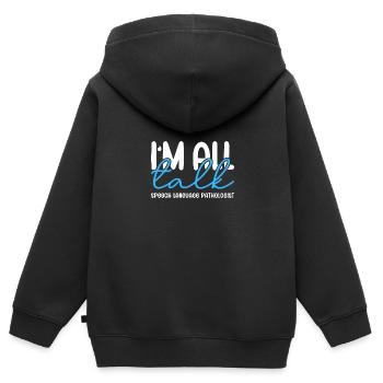 Ich bin nur am Reden - Kinder Premium Organic Zip Hoodie - Schwarz - Hinten - AI Model Kid Male (0cm)