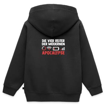Die vier Reiter der modernen Apocalypse - Kinder Premium Organic Zip Hoodie - Schwarz - Hinten - AI Model Kid Male (0cm)