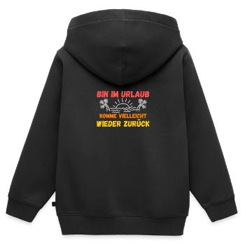 Sommerurlaub Urlauber Urlaub - Kinder Premium Organic Zip Hoodie - Schwarz - Hinten - AI Model Kid Male (0cm)