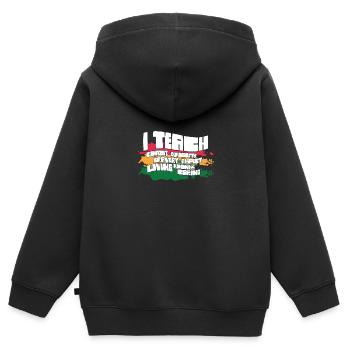 i J’enseigne la bravoure confiante l’égalité de l’enseignant l’avenir - Sweat Premium à capuche zippé enfant bio - noir - Dos - AI Model Kid Male (0cm)