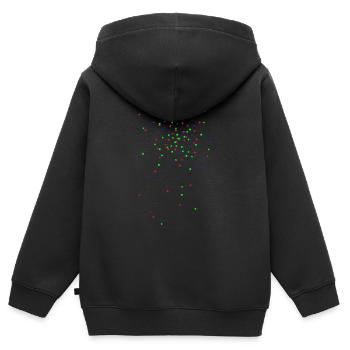 konfetti räppli flocken - Kinder Premium Organic Zip Hoodie - Schwarz - Hinten - AI Model Kid Male (0cm)