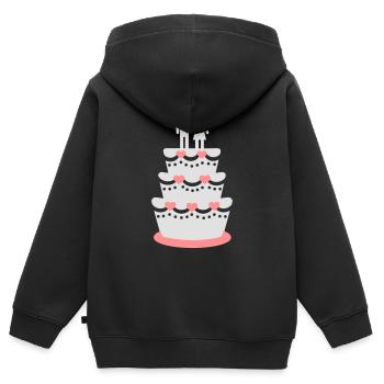 Hochzeit - Kinder Premium Organic Zip Hoodie - Schwarz - Hinten - AI Model Kid Male (0cm)