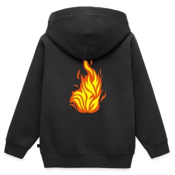 flame fire flame - Kids Premium Organic Zip-up Hoodie - black - Back - AI Model Kid Male (0cm)