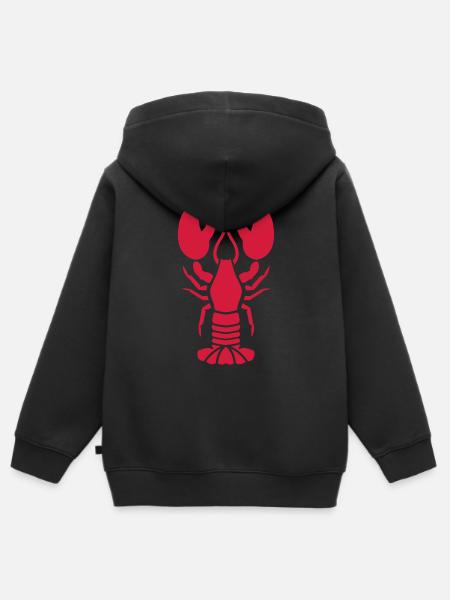 Homard - Sweat Premium à capuche zippé enfant bio - noir